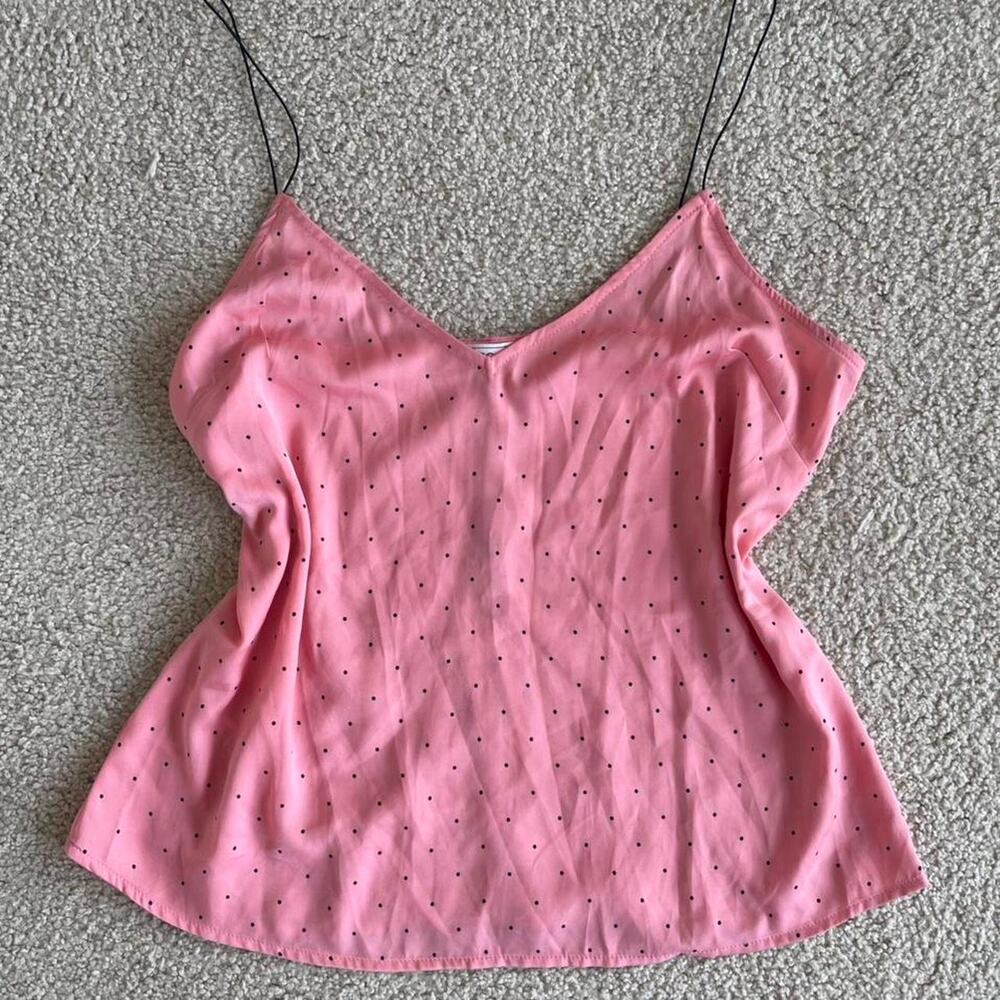 Bcbgeneration pink polka dot satin like cami - size XS